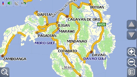 carNAVi 2010, Mindanao map