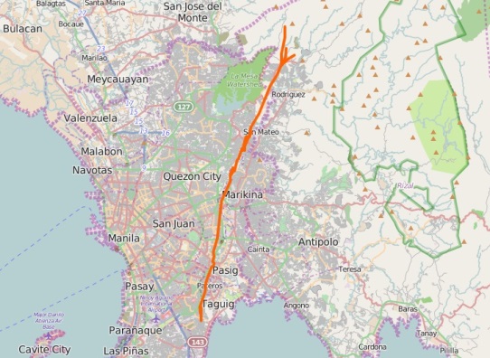 Marikina West / East Valley Faultline System in Metro Manile