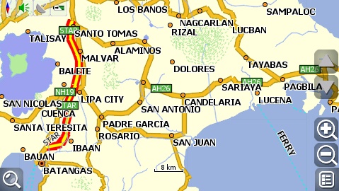 carNAVi 2010, south Luzon map