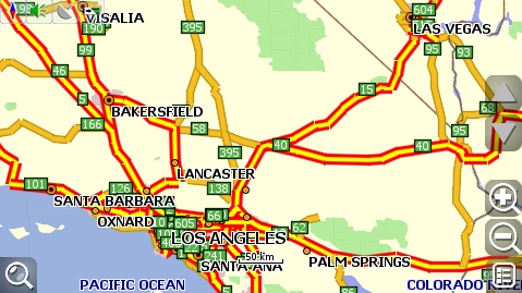 carNAVi 2010 Worldmap, Los Angeles area